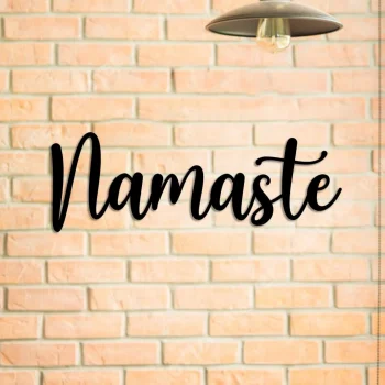 Namaste Metal Yoga Sign, Meditation Steel Art, Plaque