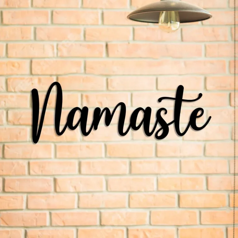Namaste Metal Yoga Sign, Meditation Steel Art, Plaque