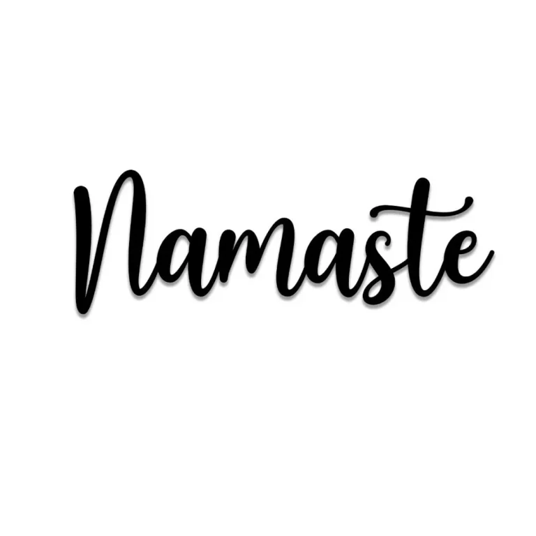 Namaste Metal Yoga Sign, Meditation Steel Art, Plaque