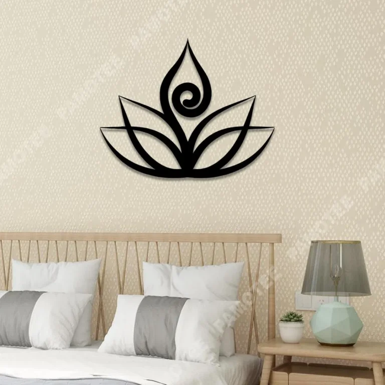 Lotus Flower Yoga Metal Sign, Yoga Room Decor, Gift For Mom