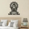 Personalized Yoga Girl Mandala Metal Sign, Custom Yoga Studio, Meditation Room, Home Wall Decor, Wedding, Anniversary Art Gift For Her