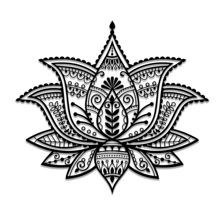 Lotus Flower Mandala Yoga Metal Art, Housewarming Steel Wall Decor