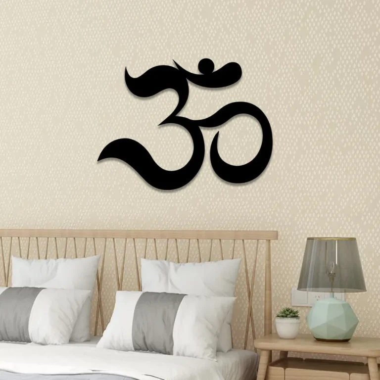 Om Ohm Aum Symbol Buddha Yoga Metal Art, Yoga Studio Wall Hanging