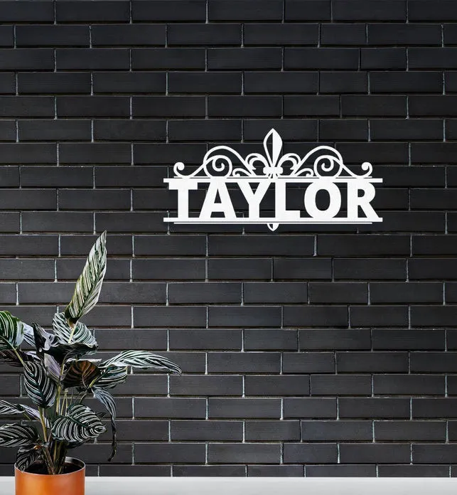 13White-sw_643x696_crop_top_a054b6e4-a90f-43be-b808-1f47dd8afae3.webp Fleur-de-lis Metal Monogram Wall Decor Custom Family Name Metal Sign, Personalized Monogram Wall Metal Art