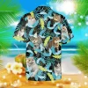 Funny Exotic Cat Hawaiian T-shirt, Green Aloha Shirts, Aloha Shirt For Mens, Womens