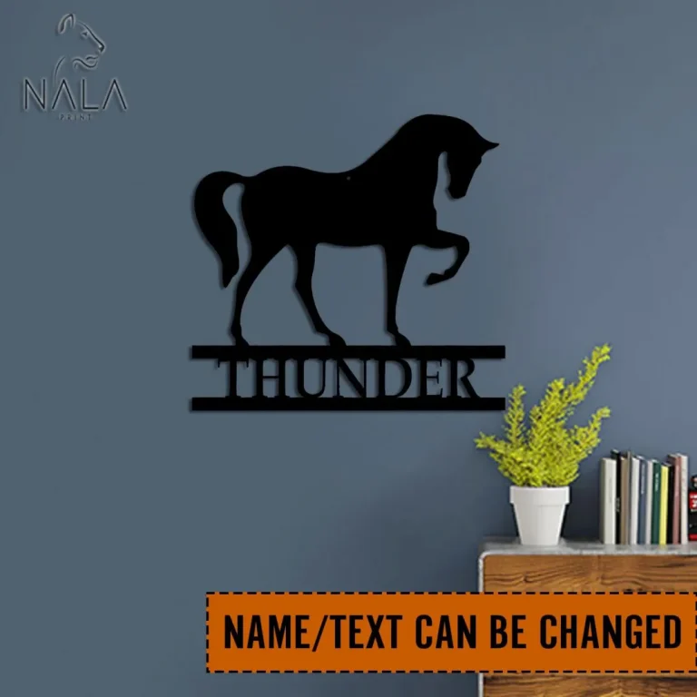 Personalized Horse Design Artwork Sign, Custom Wall Art, Horse Metal Sign For Living Room, Horse Wall Hanging