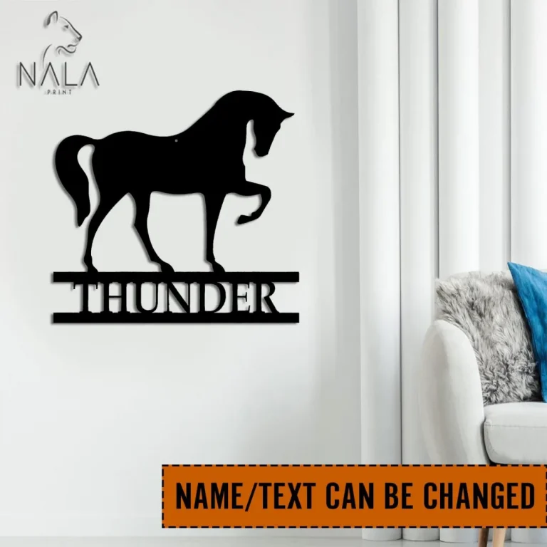 Personalized Horse Design Artwork Sign, Custom Wall Art, Horse Metal Sign For Living Room, Horse Wall Hanging