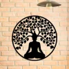 Tree Of Life Buddha Yoga Metal Sign, Meditation Studio, Housewarming Metal Decoration