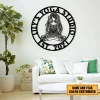 Personalized Yoga Girl Mandala Metal Sign, Yoga Studio, Meditation Room, Home Wall Decor