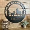 Red Bird Mule & Horse Ranch Sign, Cut Metal Sign, Metal Wall Art, Metal House Sign