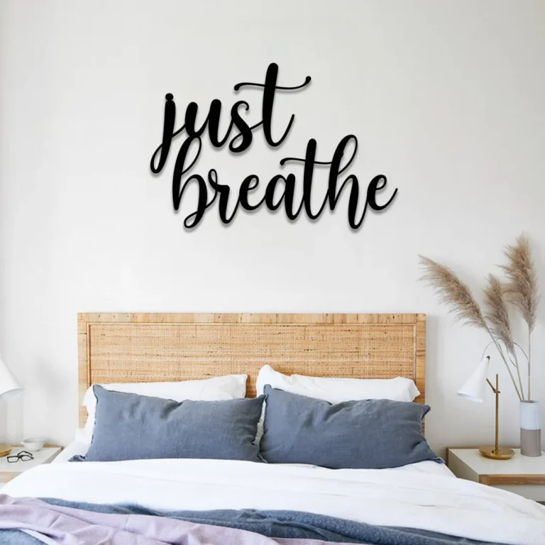 Just Breath Yoga Metal Sign, Steel Art, Gift For Her, Gift For Mom