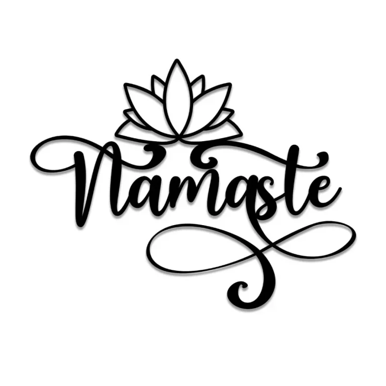 Namaste Quote Lotus Flower Yoga Metal Sign, Wedding Gift For Yoga Lovers