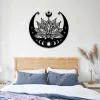 Lotus Flower Moon Mandala Yoga Metal Art, Meditation Studio Wall Hanging
