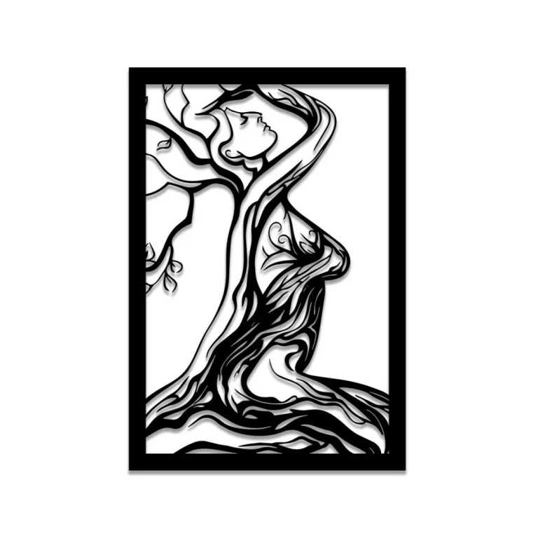 Woman Tree Of Life Yoga Metal Sign, Decor Your House, Wall Hanging