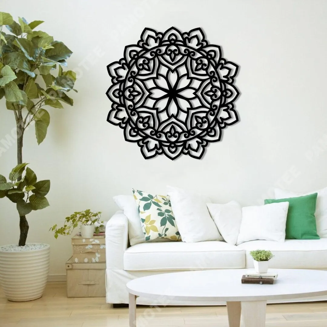 1417_80a26aa0-3b60-4883-9e0d-d5e8db985fda.webp Mandala Of Lotus Yoga Metal Sign, Home Decoration For Meditation Lovers