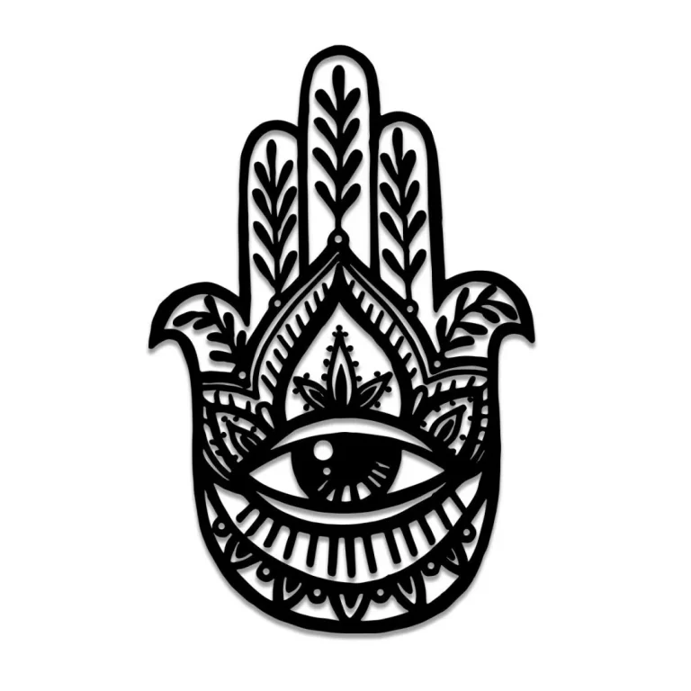 Indian Hand Hamsa Third Eye Yoga Metal Sign