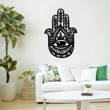 Indian Hand Hamsa Third Eye Yoga Metal Sign