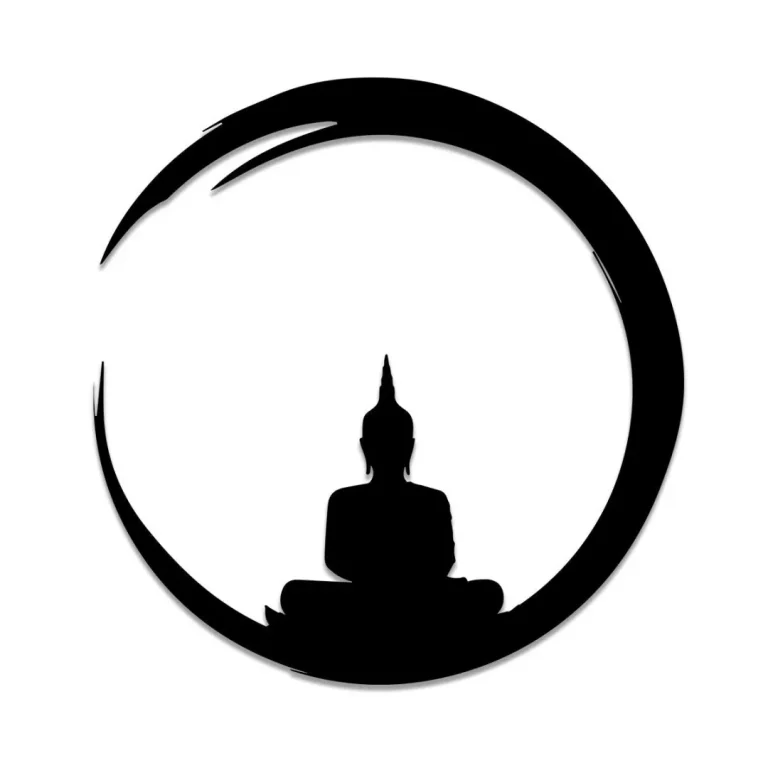 Buddha Enso Circle Yoga Metal Sign, Meditation Studio, Home Steel Art