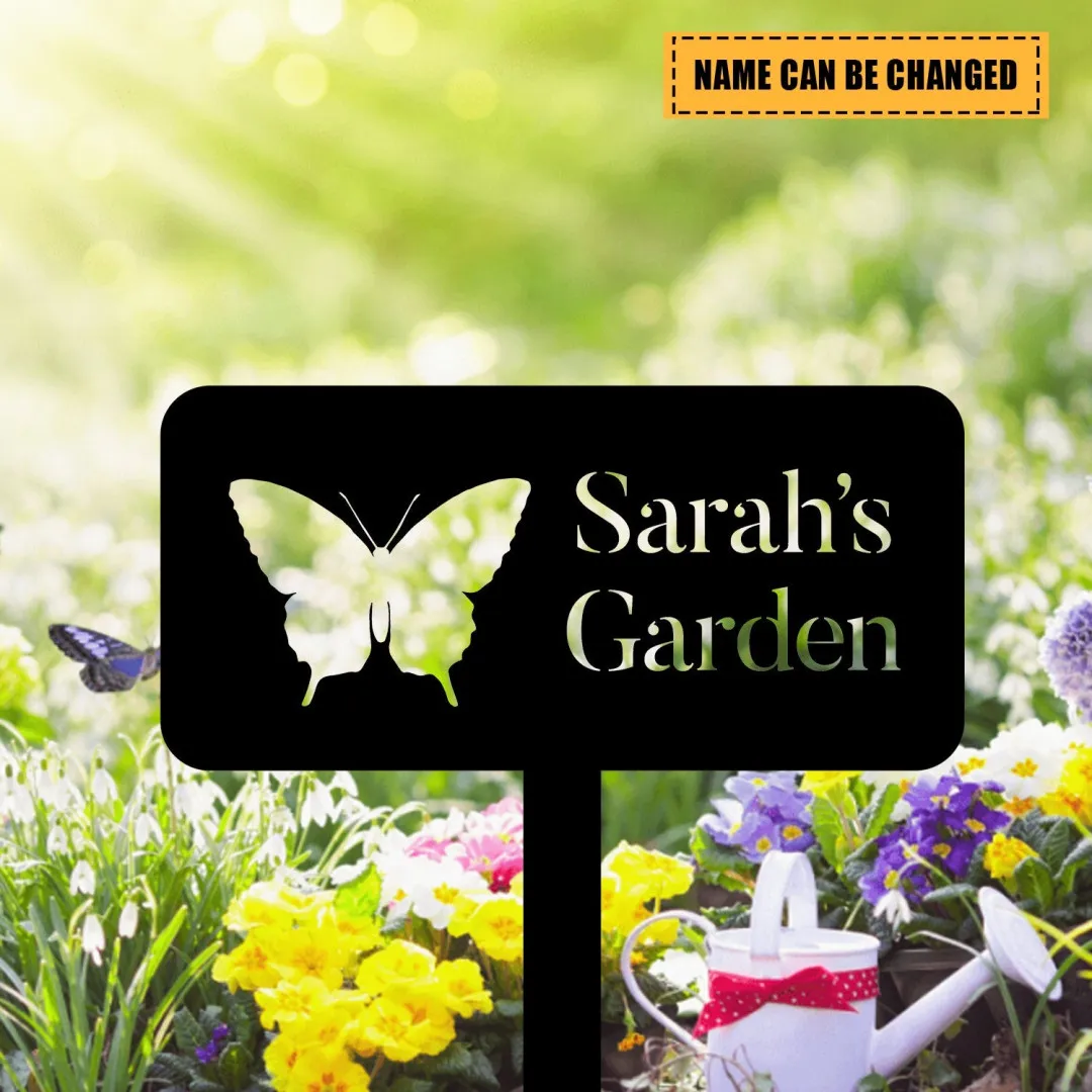 1438_58a49e78-01e6-4315-9df7-0b924785ed80.webp Personalized Butterfly Metal Garden Sign, Home Decor, Anniversary Art Gift For Her