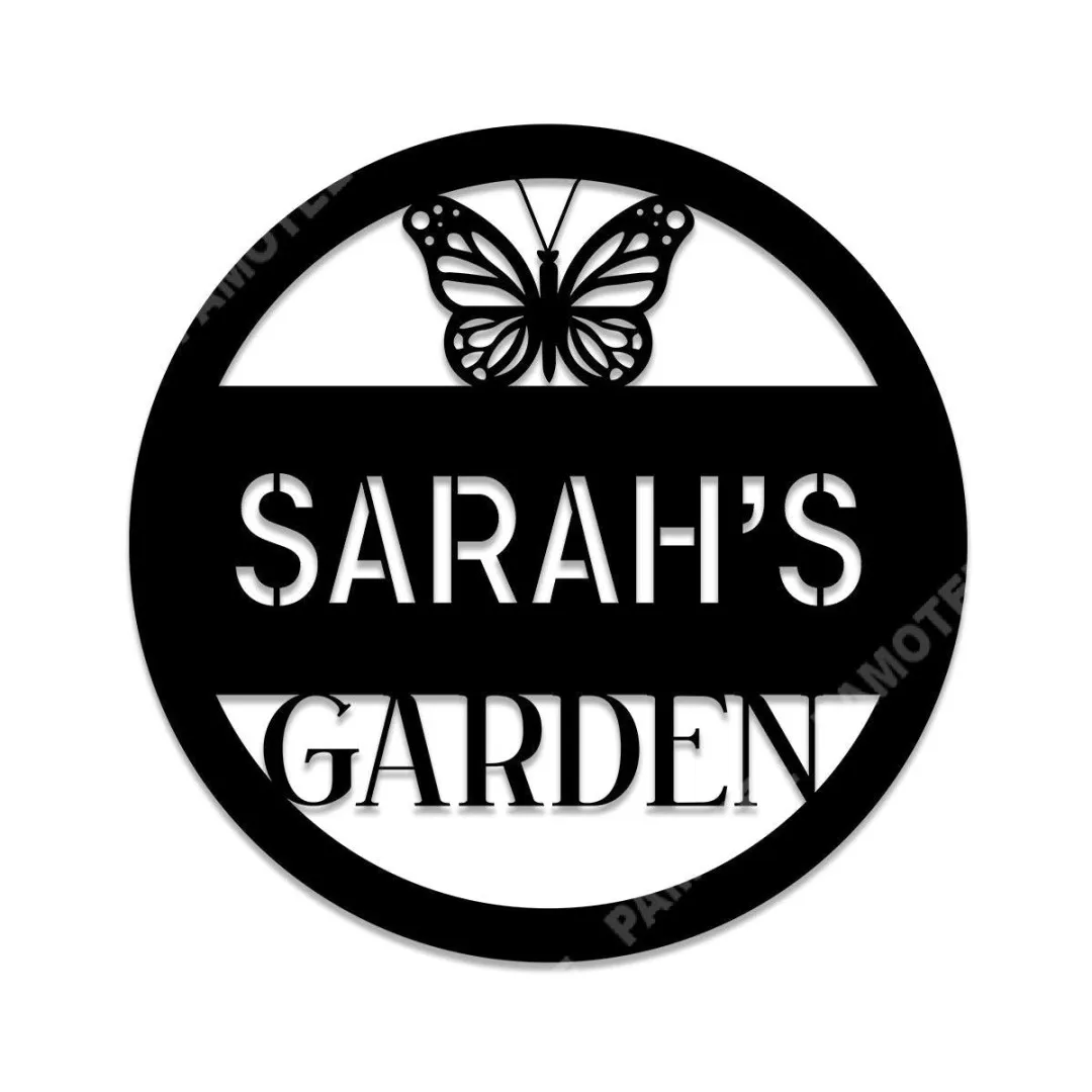 1462-03.webp Butterfly Metal Garden Sign, Custom Outdoor Stake, Decor, Wedding, Anniversary Art Gift For Her