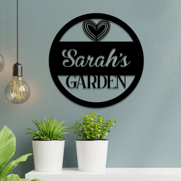 Metal Garden Sign, Custom Outdoor Garden Stake, Home Decor, Wedding, Anniversary Art Gift For Gardening Lovers