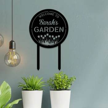 Personalized Metal Garden Sign, Outdoor Garden Stake, Anniversary Art Gift For Her, Gardening Lovers