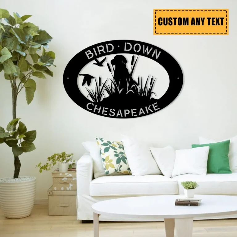 Personalized Chesapeake Hunting Dog Metal Sign