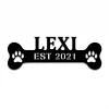 Personalized Dog Paw Bone Metal Sign, Pet Housewarming Home Decor