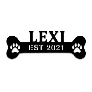 Personalized Dog Paw Bone Metal Sign, Pet Housewarming Home Decor