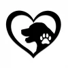 Love Heart With Dog Head And Dog Paw Metal Sign, Dog Mom Gift