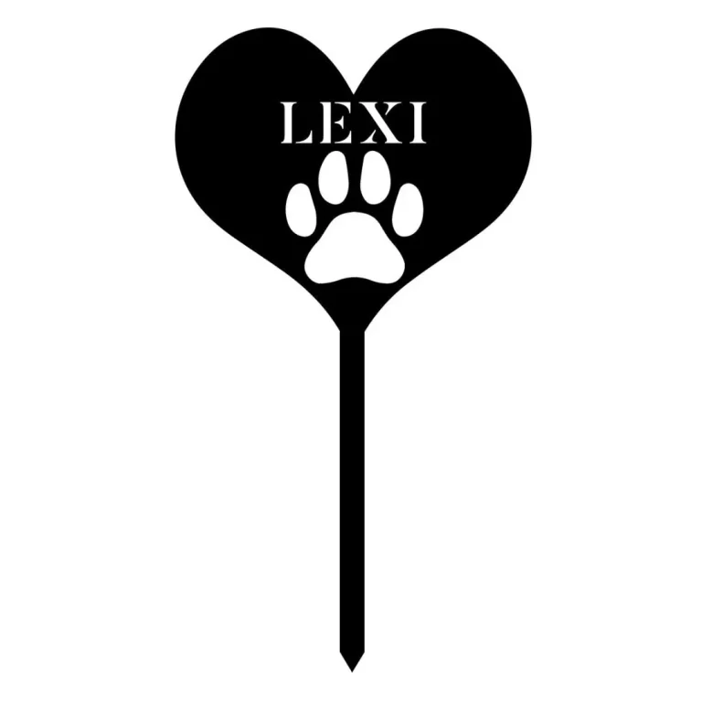 Personalized Heart Dog Paw Metal Sign