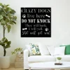 Crazy Dogs Live Here Do Not Knock Funny Dog Metal Sign