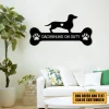 Dog Breed Dachshund On Duty Metal Sign, Custom Pet Housewarming Metal Art