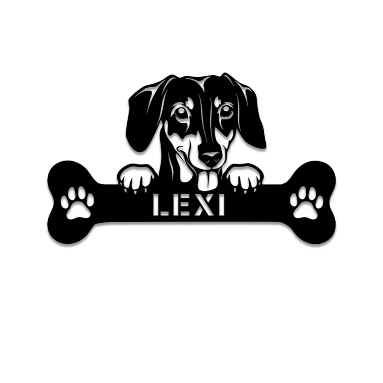 Personalized Dog Metal Sign, Custom Pet Housewarming Metal Art Wall Decor