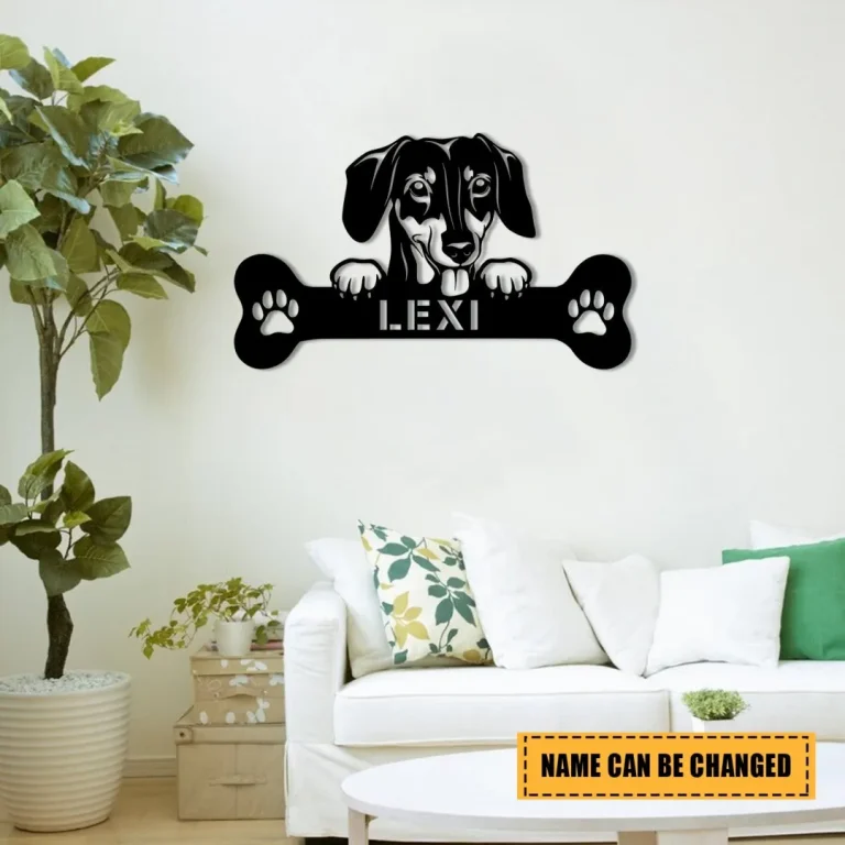 Personalized Dog Metal Sign, Custom Pet Housewarming Metal Art Wall Decor