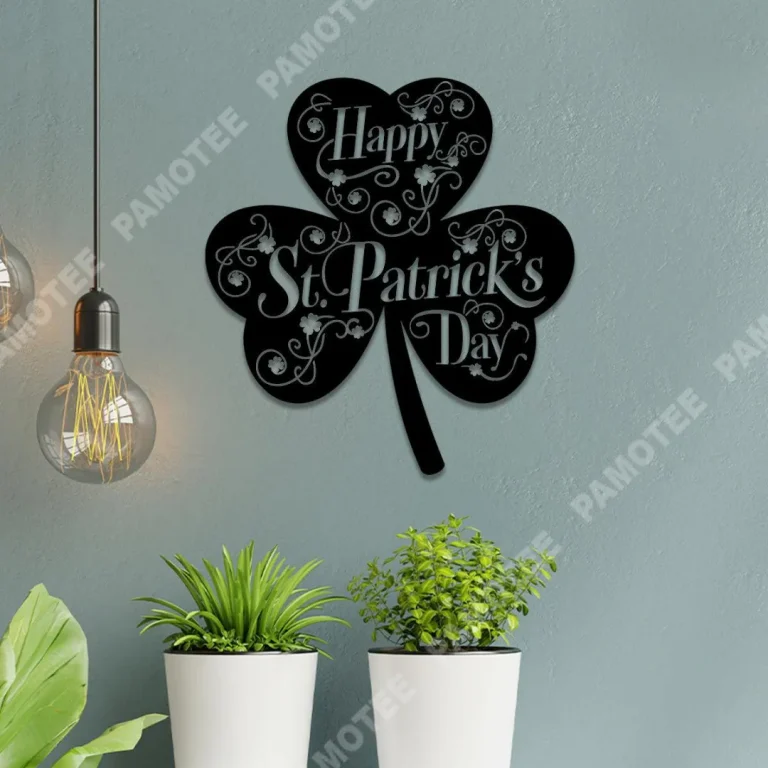 Three Leaf Clover Happy St. Patrick's Day Irish Metal Art