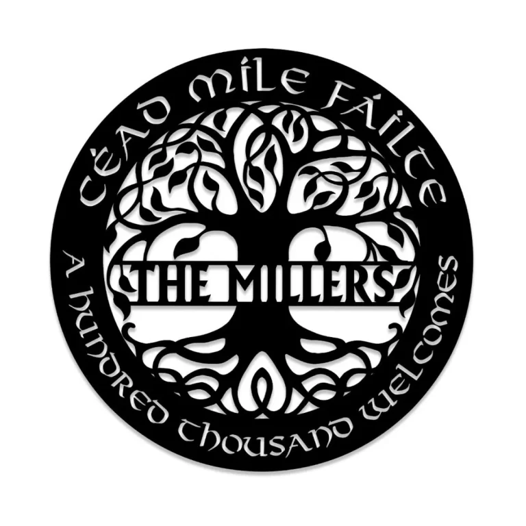 Personalized Tree Of Life Cead Mile Failte Irish Celtic Metal Sign