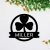 Personalized Three Leaf Clover Shamrock Irish Celtic Metal Sign, Wall Decor Gift