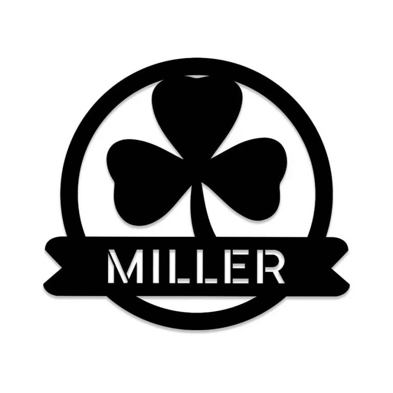 Personalized Three Leaf Clover Shamrock Irish Celtic Metal Sign, Wall Decor Gift