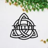 Triquetra Trinity Circle Knot Custom Name Metal Wall Art, Irish Home Decor, Various Sizes