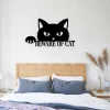 Personalized Beware Of Cat Funny Metal Sign, Custom Pet Metal Art, Wall Decor