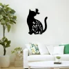 Cat Kisses Butterfly In Garden Metal Sign, Wall Art For Pet Lovers
