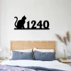 Personalized Address Cat Metal Sign, Custom Pet Housewarming Metal Art