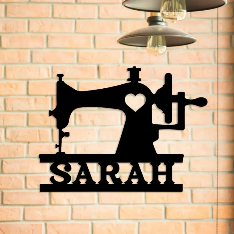 Personalized Sewing Machine Metal Sign, Custom Sewing Room