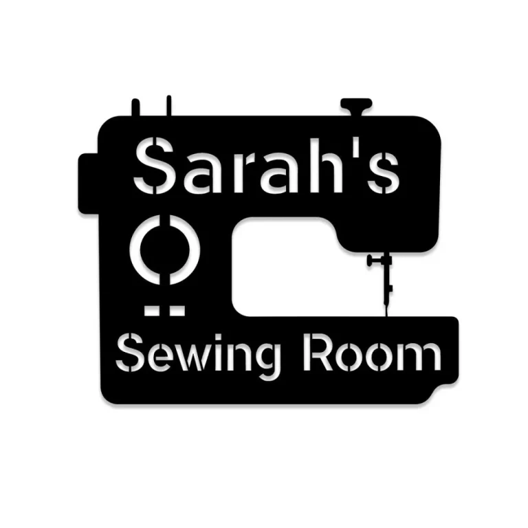 Personalized Sewing Machine Metal Sign, Quilting, Tailor Room Metal Art