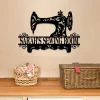 Sewing Machine Metal Sign, Custom Quilting, Seamstress Room Metal Wall Decor