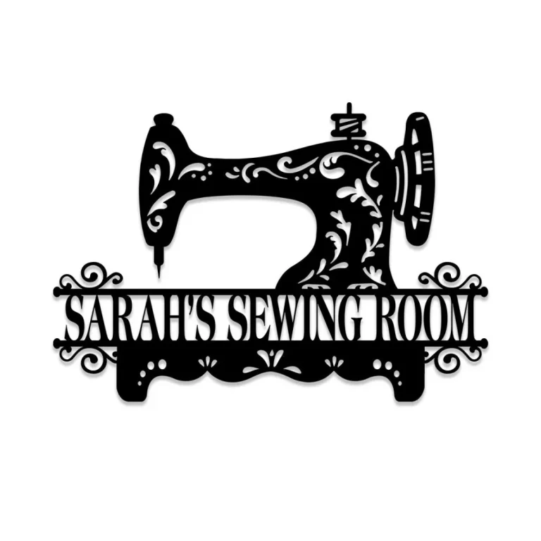 Sewing Machine Metal Sign, Custom Quilting, Seamstress Room Metal Wall Decor