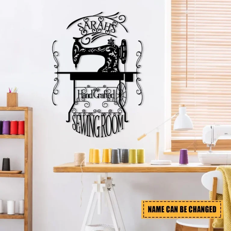 Sewing Machine Metal Sign, Quilting, Seamstress, Tailor Room Metal Art