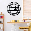 Personalized Sewing Machine Metal Sign, Custom Sewing Room Wall Decor