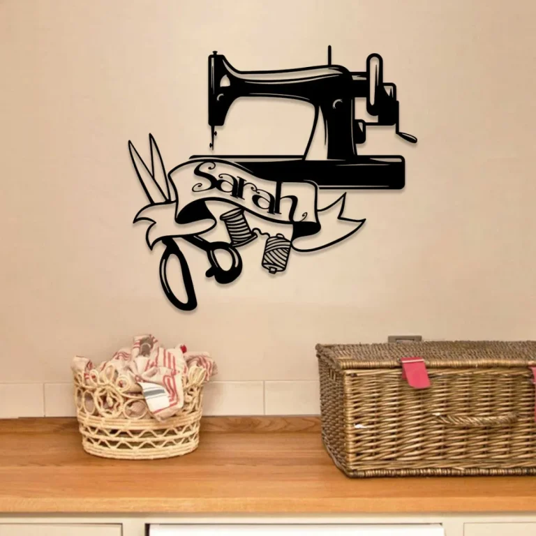 Personalized Sewing Machine Metal Sign, Custom Quilting, Seamstress